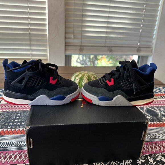 Jordan 4 Retro OG (TD) Toddler Size 7c, Black Red Blue, Brand New with Box - Picture 4 of 8